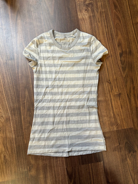 Merino T-Shirt Icebreaker (S Damen) grau gestreift