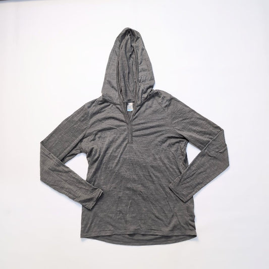 Merino Longsleeve / Hoodie von Icebreaker cool-lite (M Damen) grau mit Kapuze