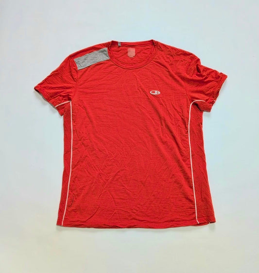 T-Shirt von Icebreaker Merino (XL Herren) orange mit Seitentasche