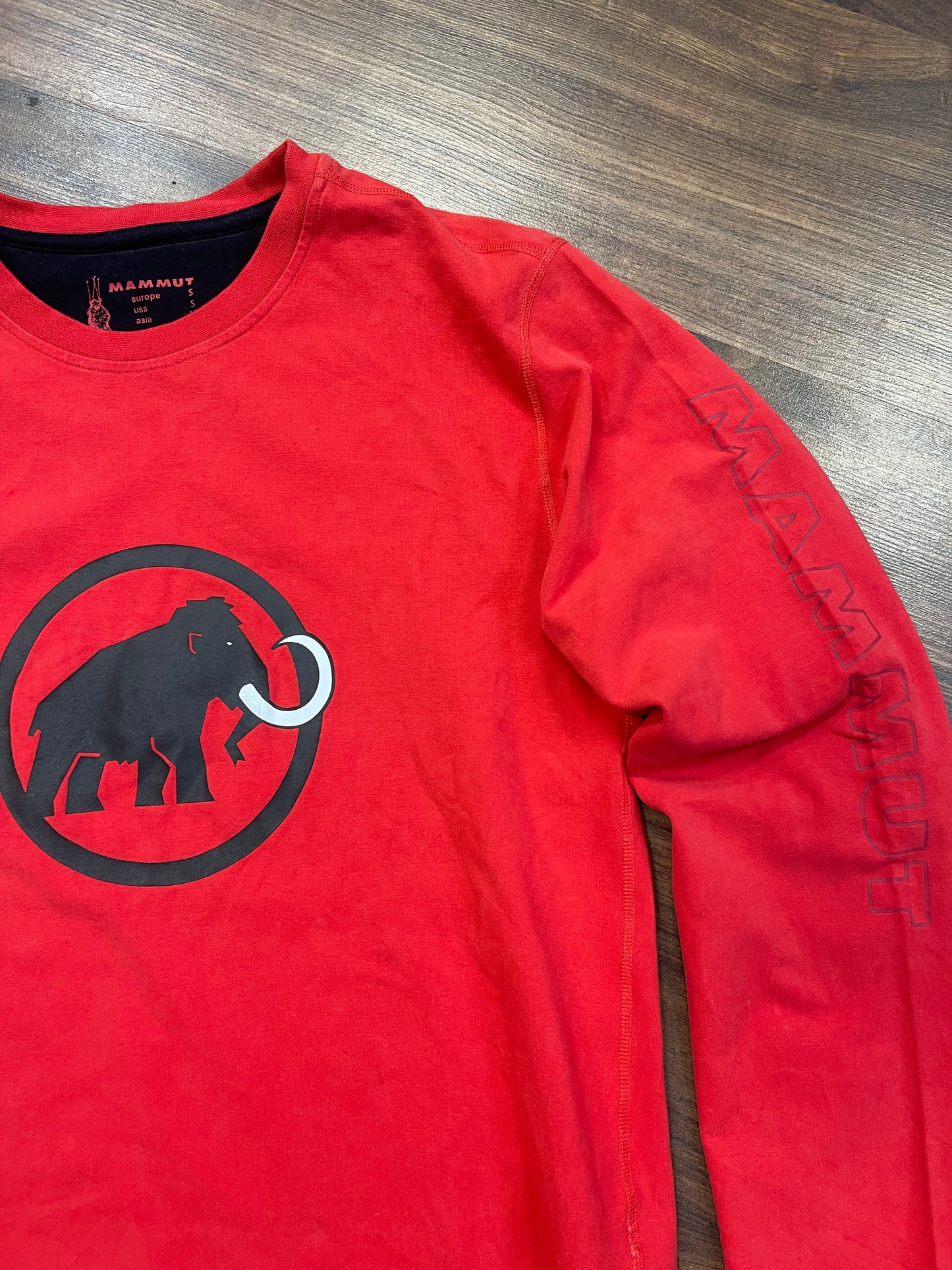 Mammut Longsleeve Herren S / Langarmshirt Baumwolle rot