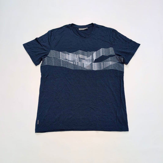 Merino T-Shirt von Icebreaker (L Herren) dunkelblau mit Print