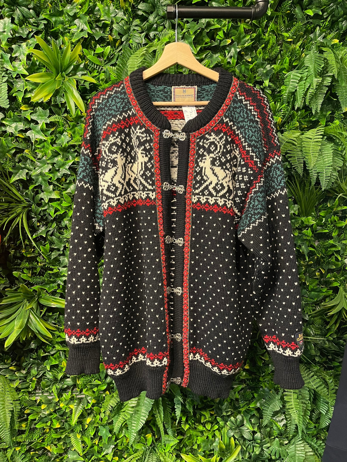 Strick Jacke Dale of Norway (XL Herren) Hirsche schwarz Wolle