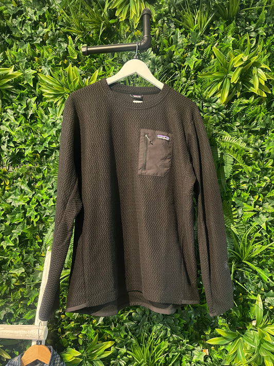 Pullover Patagonia R1 Air (L Herren) Langarm Sweater schwarz