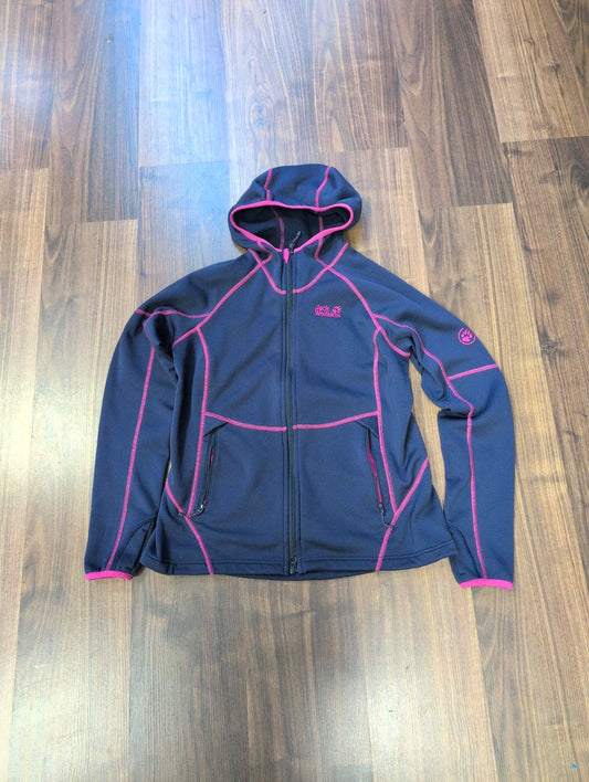 Kapuzen Jacke von Jack Wolfskin (L Damen) Fleece dunkelblau - wanderlich.com