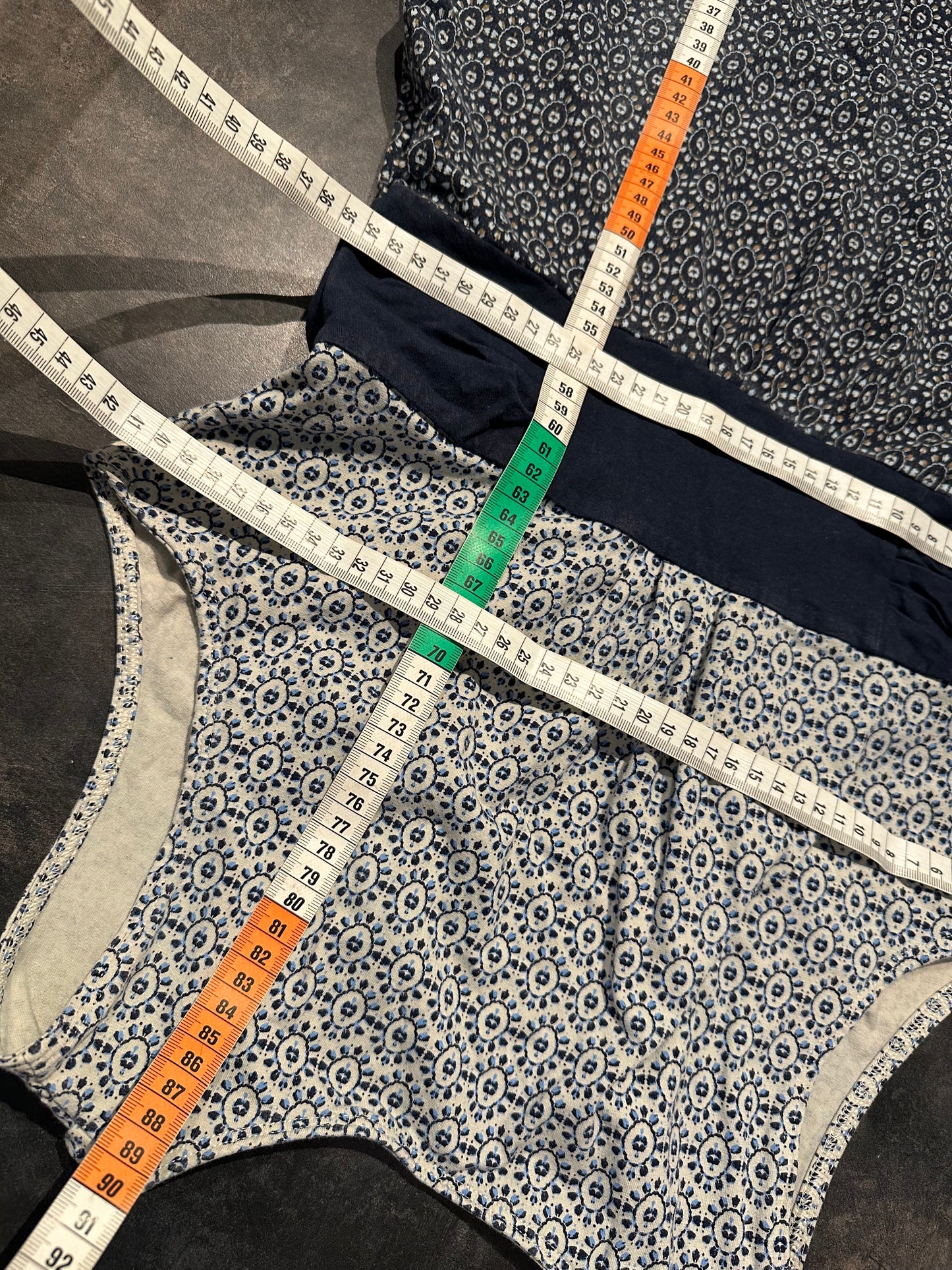 Kleid Patagonia Baumwolle (Größe S :36 ) Muster weiß marineblau