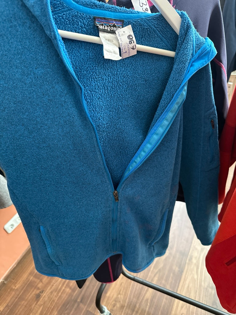 Patagonia Better Fleece Jacke (L Damen ) Strickoptik Hoodie blau - wanderlich.com
