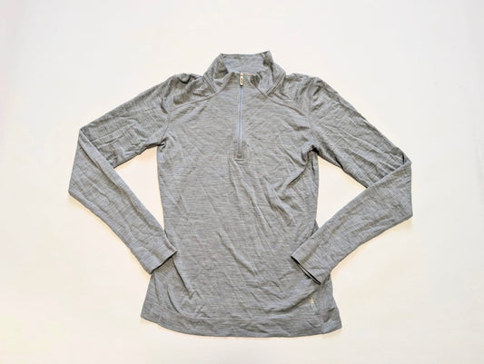 Pure Merino Longsleeve (L Damen) von Smartwool hellgrau Zipper