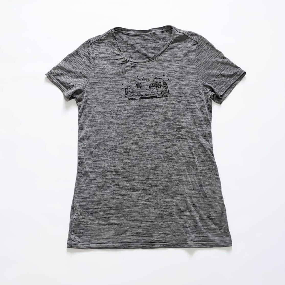 T-Shirt von Icebreaker Merino (S bis M Damen) grau - Print Camper