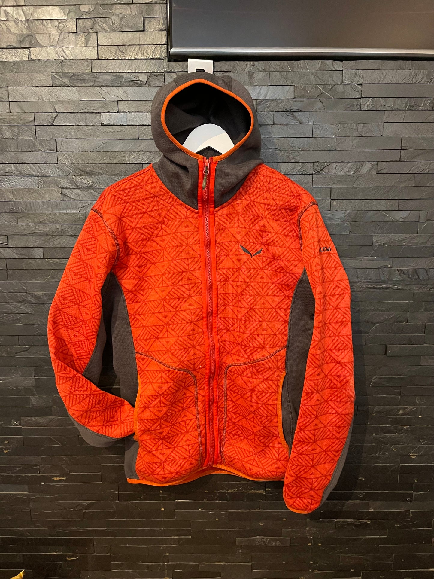 Fleece Jacke von Salewa (L Herren) Zipper Hoodie Muster orange