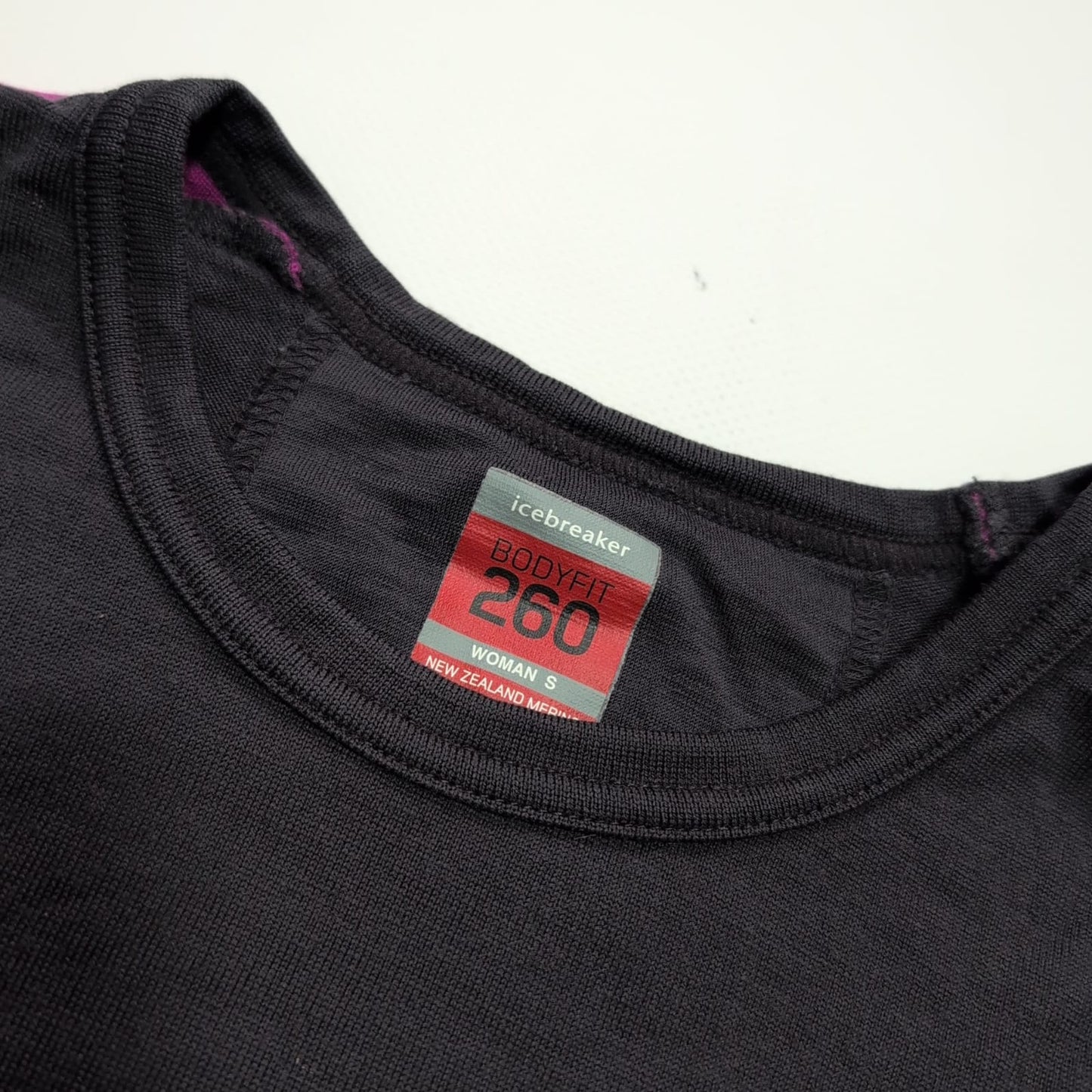 Merino Longsleeve Icebreaker 260 (S Damen) schwarz pink