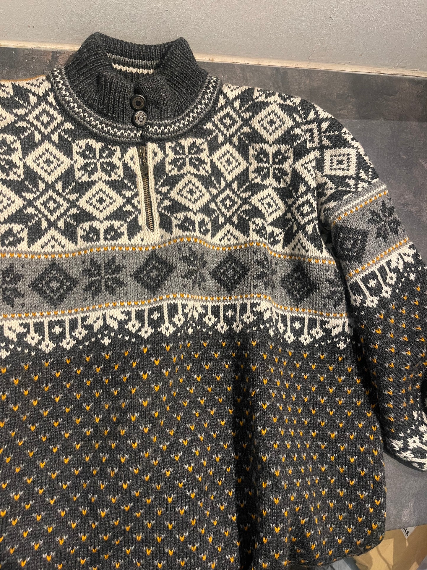 2-lagiger Strick Pullover Dale of Norway (XL) Wind Membrane grau