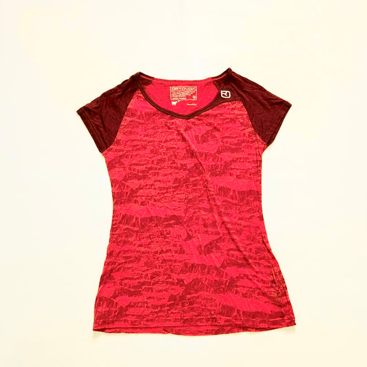Merino T-Shirt Ortovox (Damen M) rot mit Print