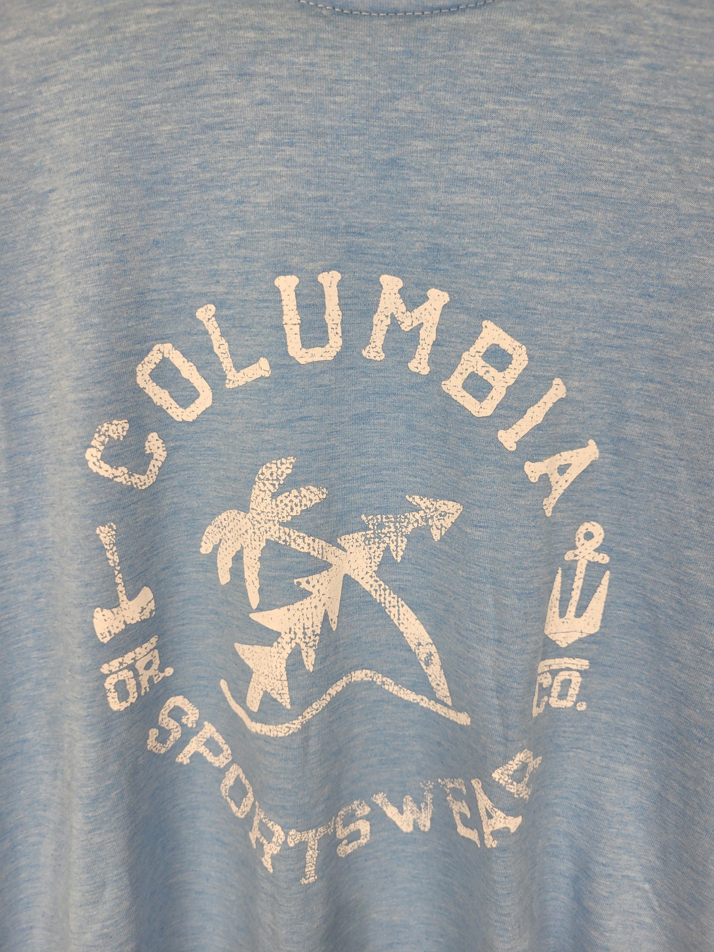 Hellblaues T-Shirt von Columbia in Größe L (Damen) - wanderlich.com