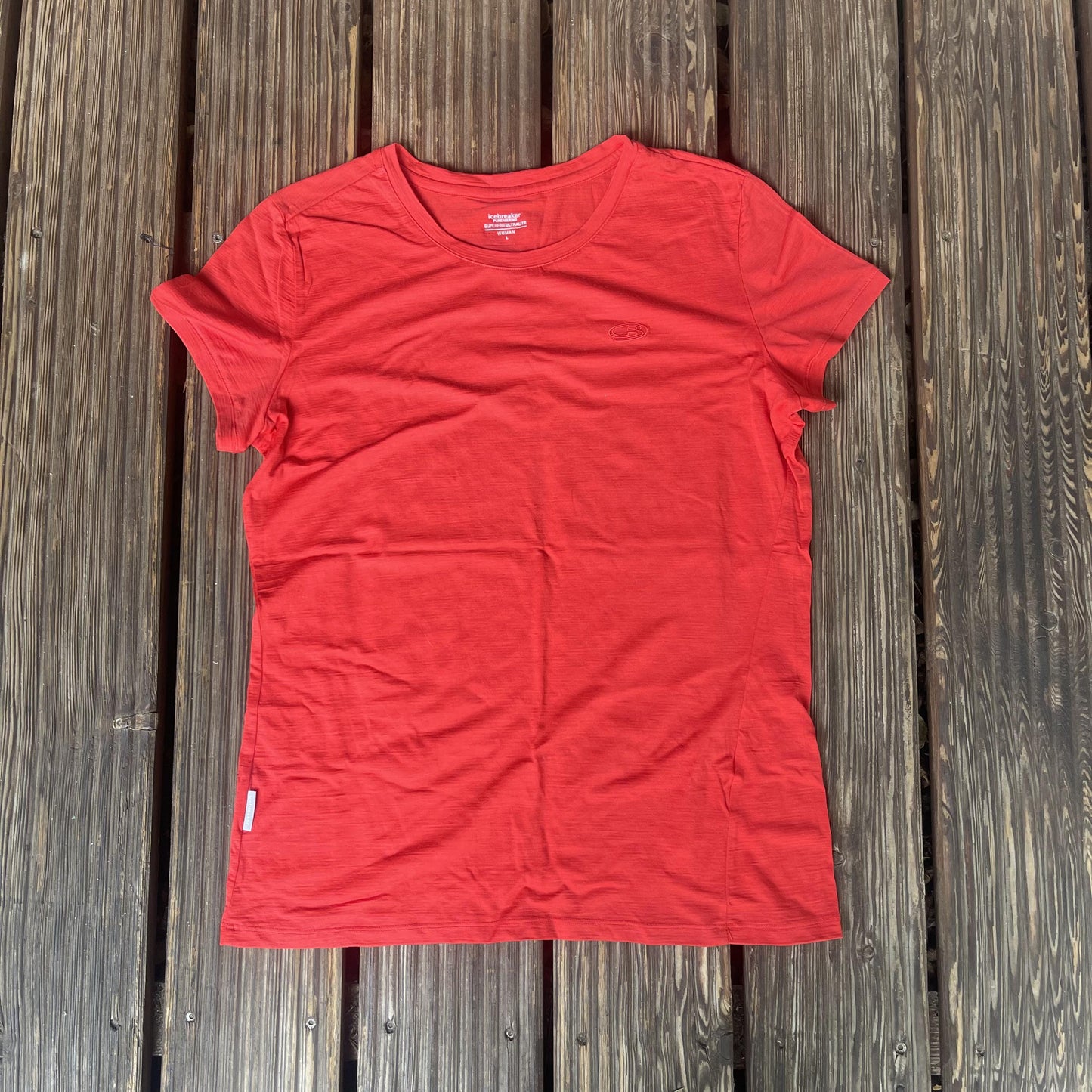 T-Shirt von Icebreaker pure Merino (Damen L) rot und Magenta