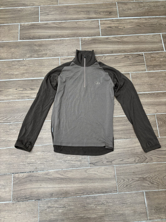 Merino 200 Longsleeve Icebreaker (Herren M) Neck Zip grau rot