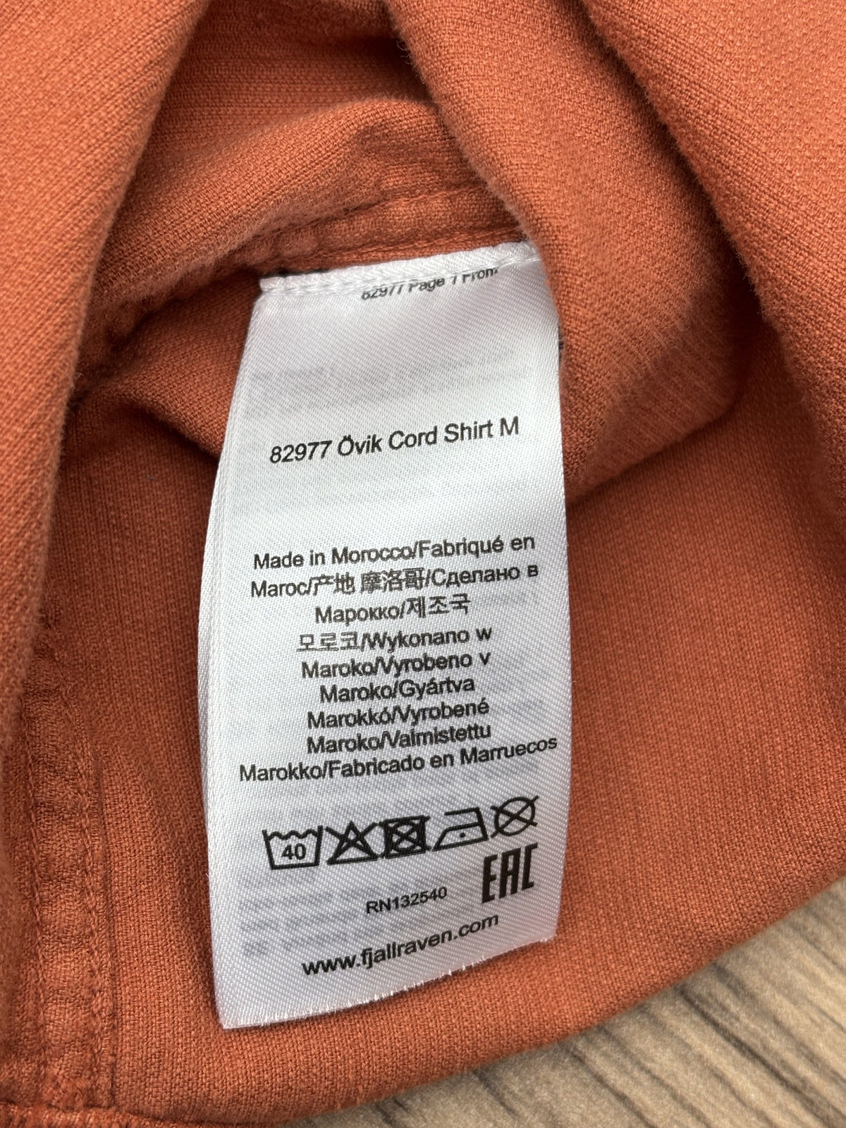 Hemd Fjällräven (S Herren / M Damen) Cord rot
