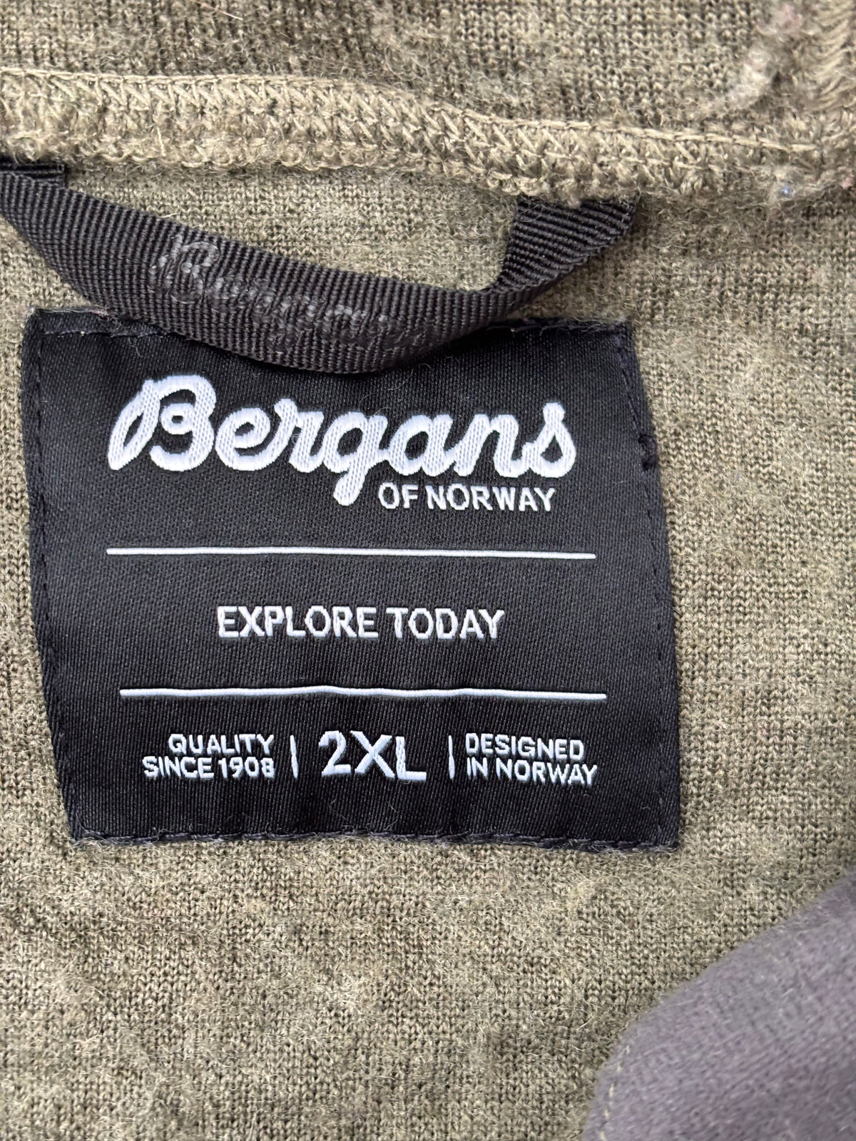 Warme Jacke Bergans of Norway (XXL Herren) Zip Hoodie grün