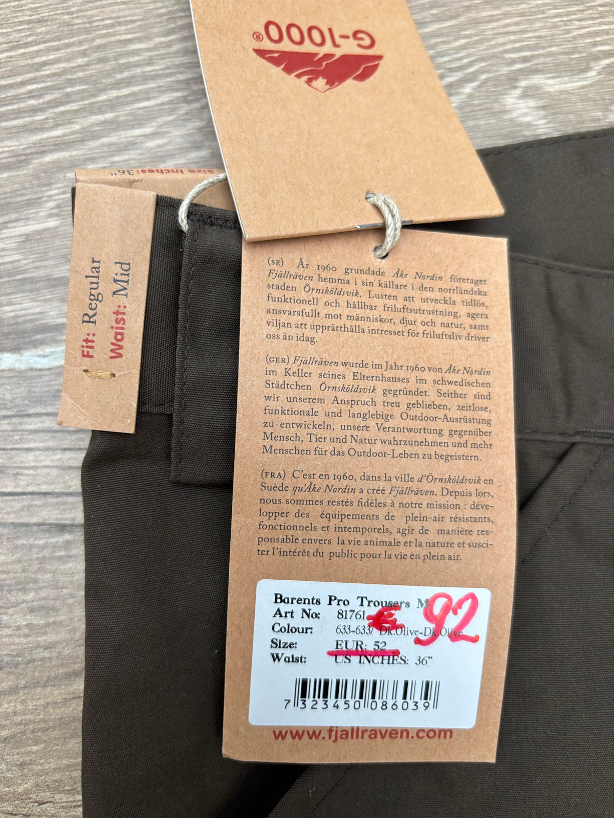 Hose Fjällräven Barents Pro (XL Herren) braun