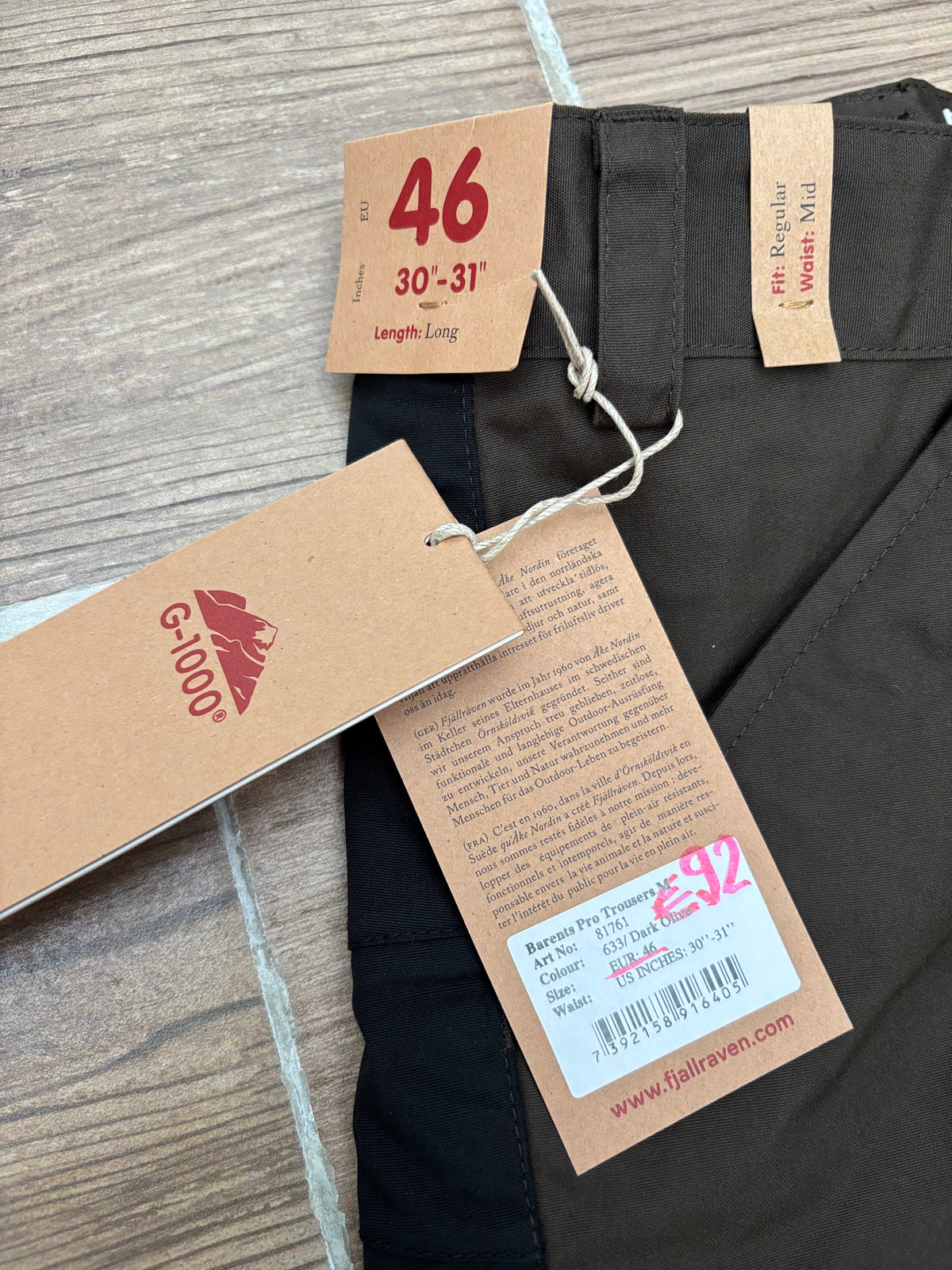 Hose Fjällräven Barents Pro (S Herren) schwarz braun