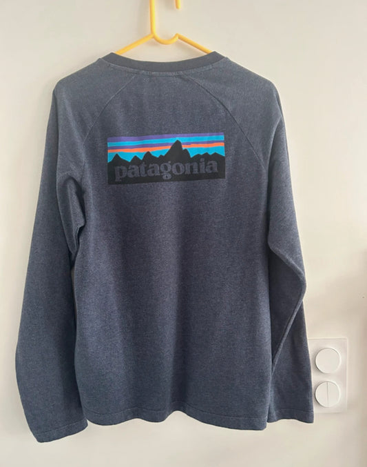 Leichter Pullover / Longsleeve (M Herren) Patagonia blau mit Backprint