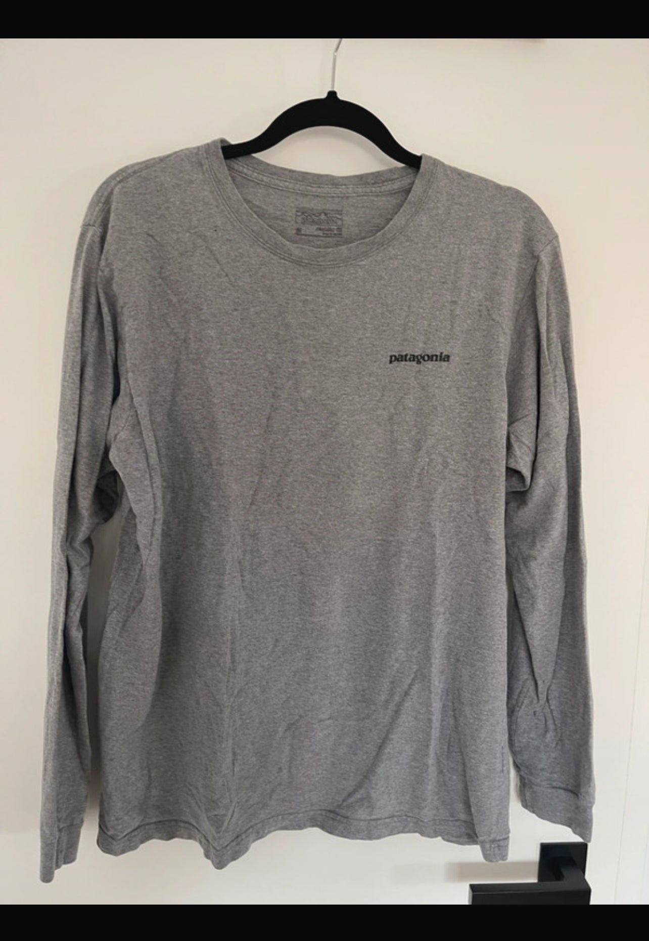 Longsleeve Patagonia M (Herren) Funktionsshirt grau Backprint