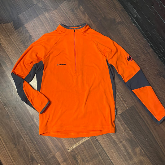 Mammut Longsleeve (L /XL Herren) Half Zip Shirt Polartec orange