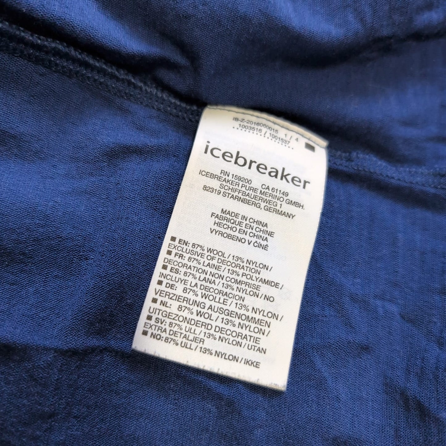 Merino T-Shirt von Icebreaker (L Herren) blau Print Berge