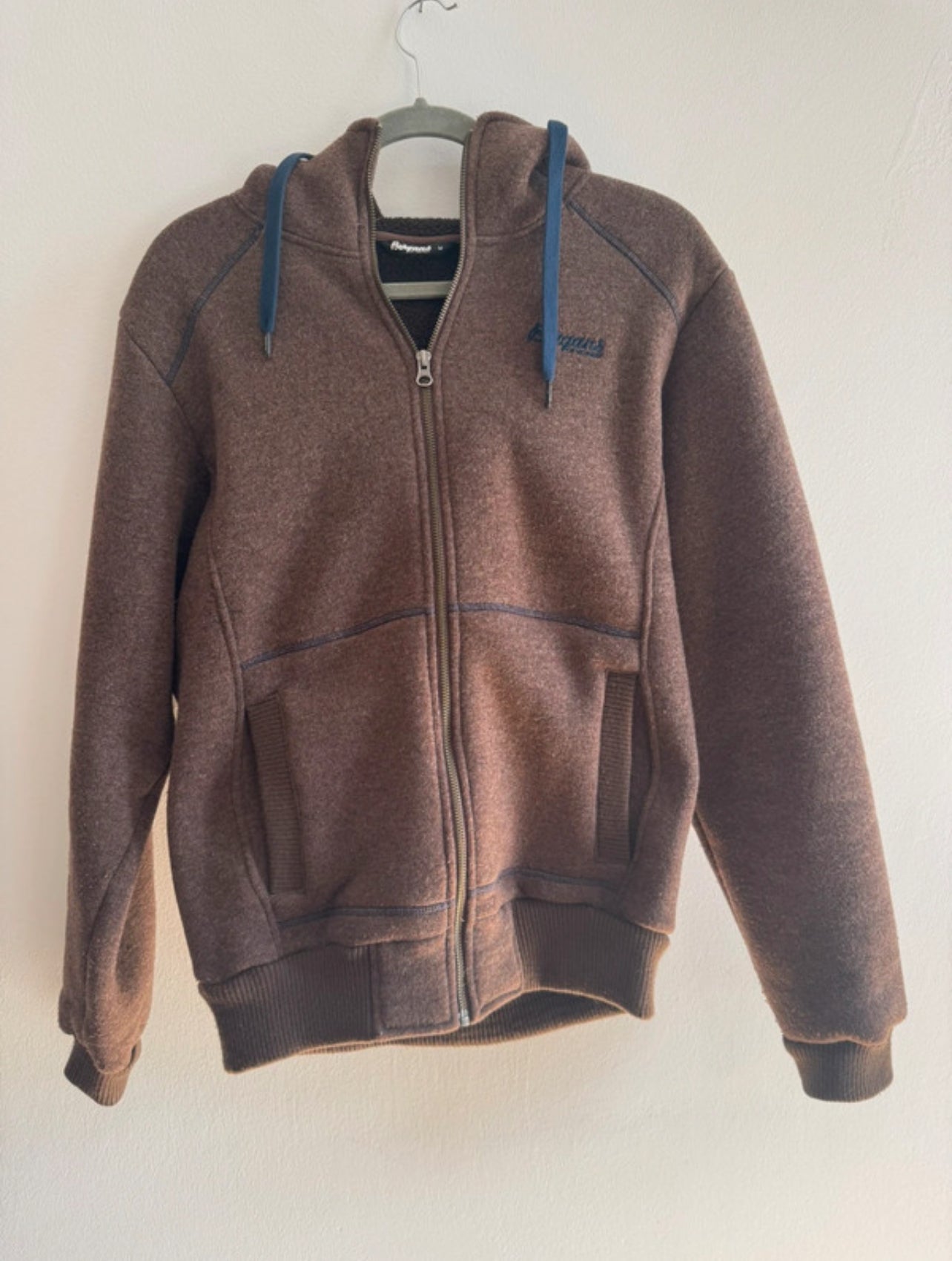 Warme Jacke Bergans of Norway (M Herren) Zip Hoodie mit Wolle braun