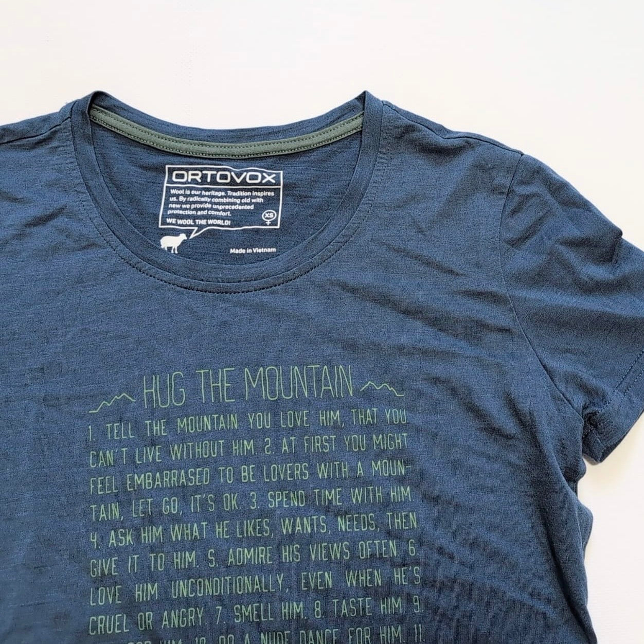 T-Shirt von Ortovox Merino (Damen XS) blau Print