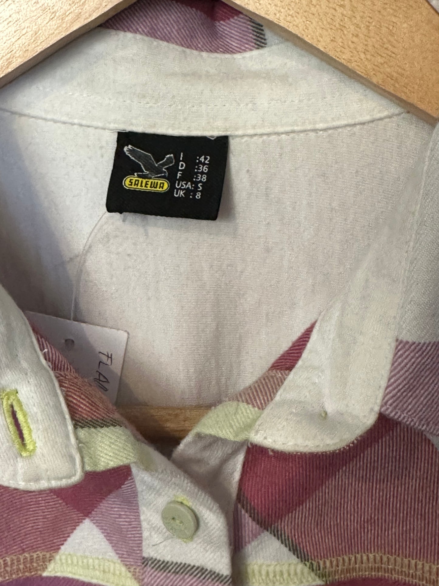 Flanell Hemd Salewa (S / M) Polarlite weiß rosa kariert