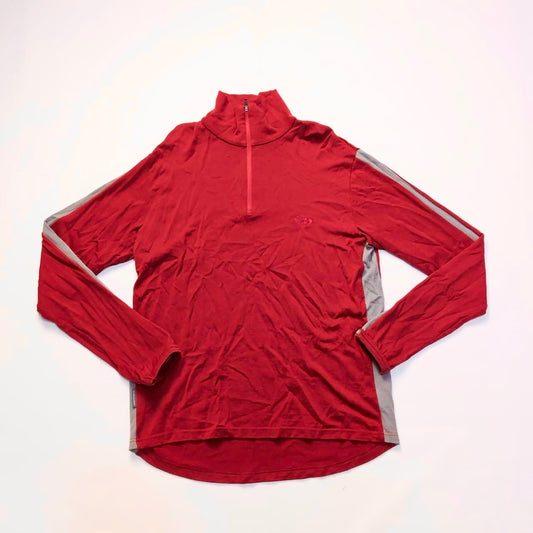 Merino Longsleeve Icebreaker (XL Herren) Neck Zip Shirt 260 rot grau