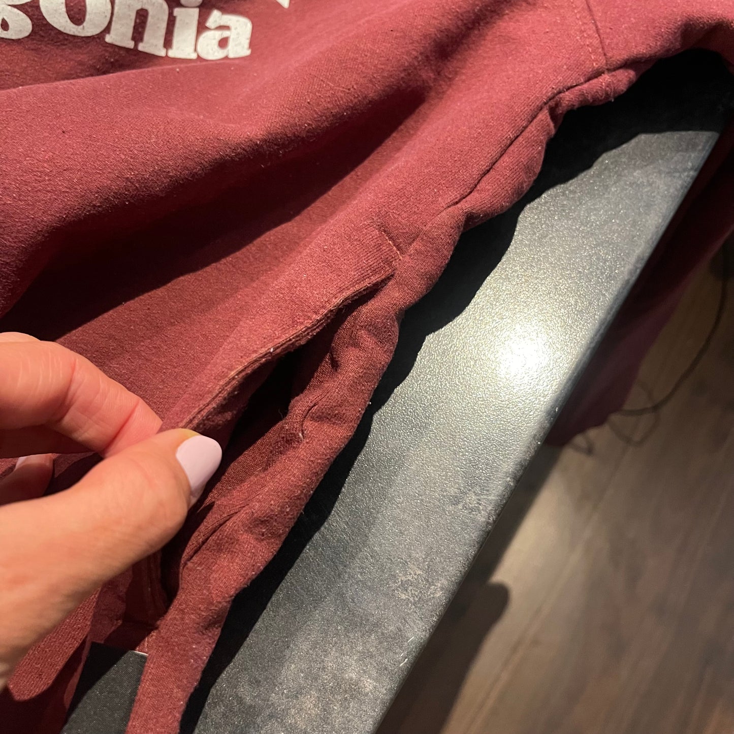 Uprisal Hoodie von Patagonia (S Damen) Dunkelrot Brustprint