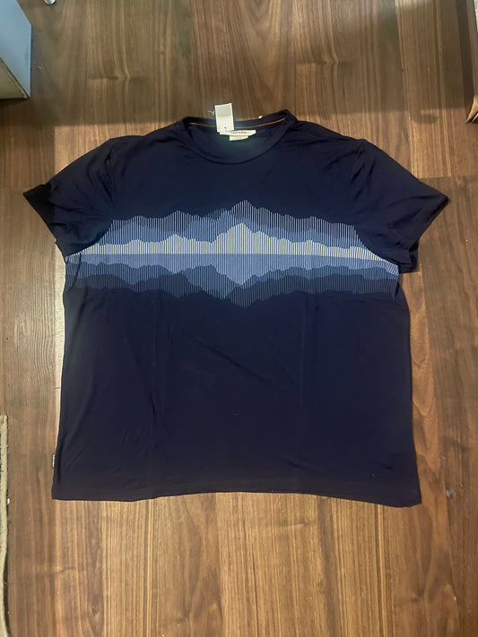 Merino T-Shirt von Icebreaker (XL Herren) dunkelblau Print