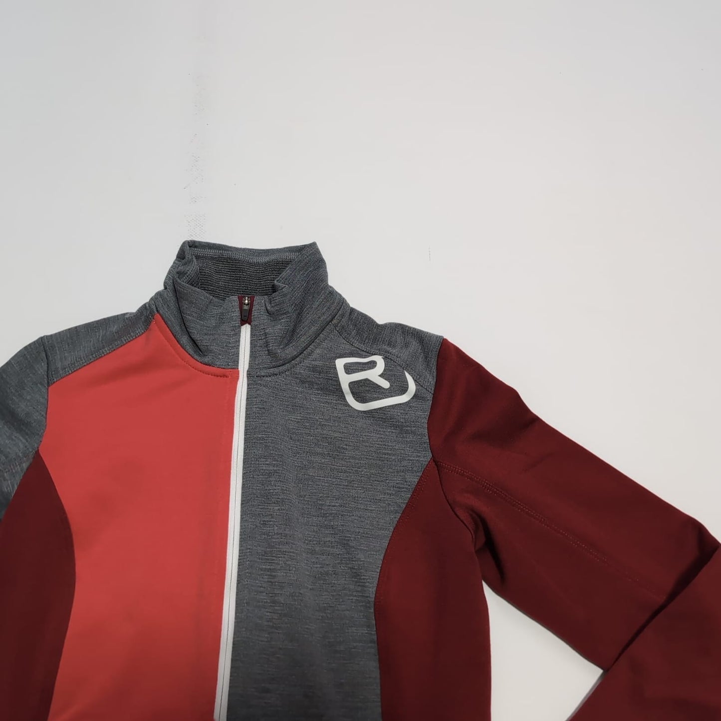 Merino Longsleeve von Ortovox (S) 1/3 Zipper Thermo Funktionsshirt rot grau