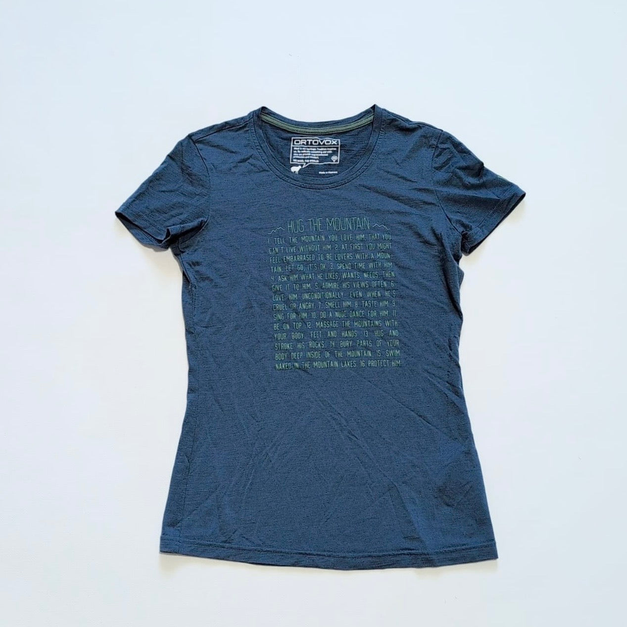 T-Shirt von Ortovox Merino (Damen XS) blau Print