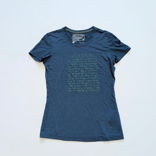 T-Shirt von Ortovox Merino (Damen XS) blau Print