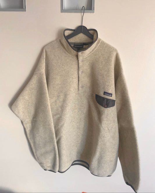 Patagonia Fleece Pullover (XL Herren) Synchilla creme grau
