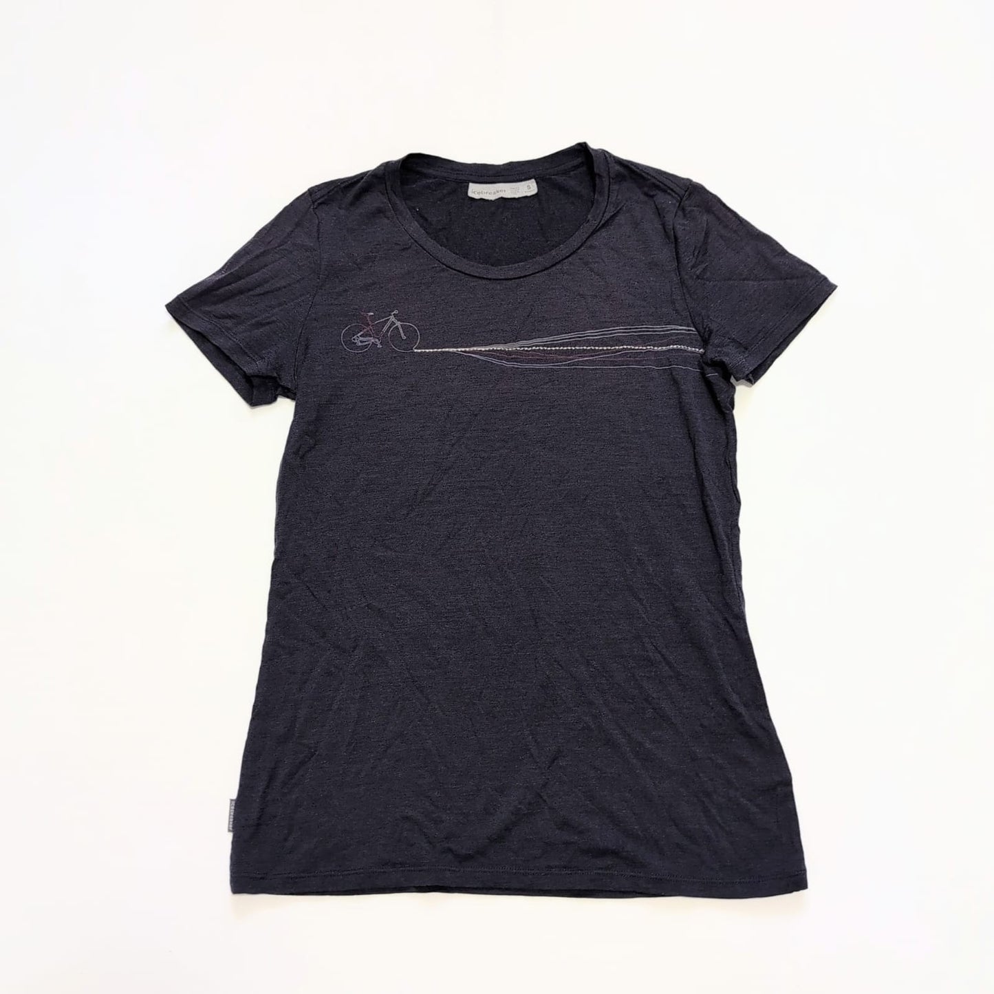Merino T-Shirt Icebreaker (S Damen) marineblau Print Velo
