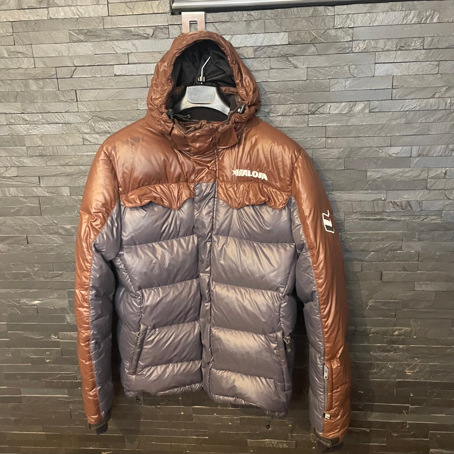 Daunen Jacke von Maloja (M Herren) braun stahlblau