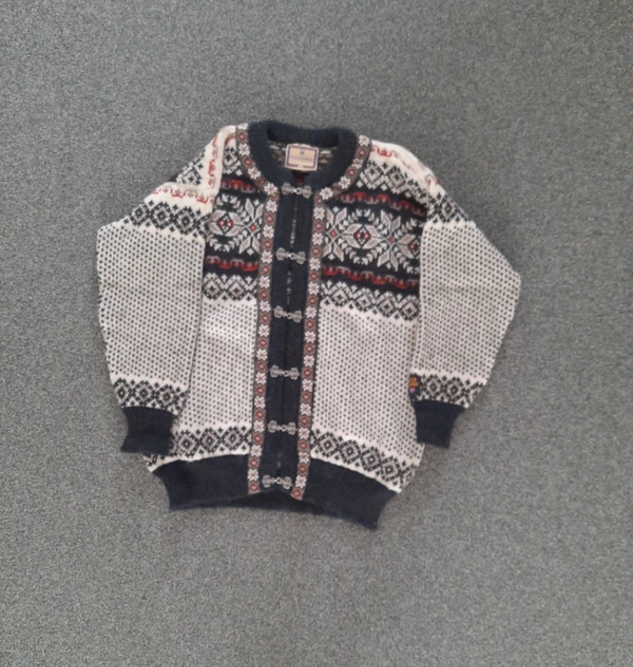 Strick Jacke Dale of Norway (M Herren /L Damen) weiß dunkelgrau