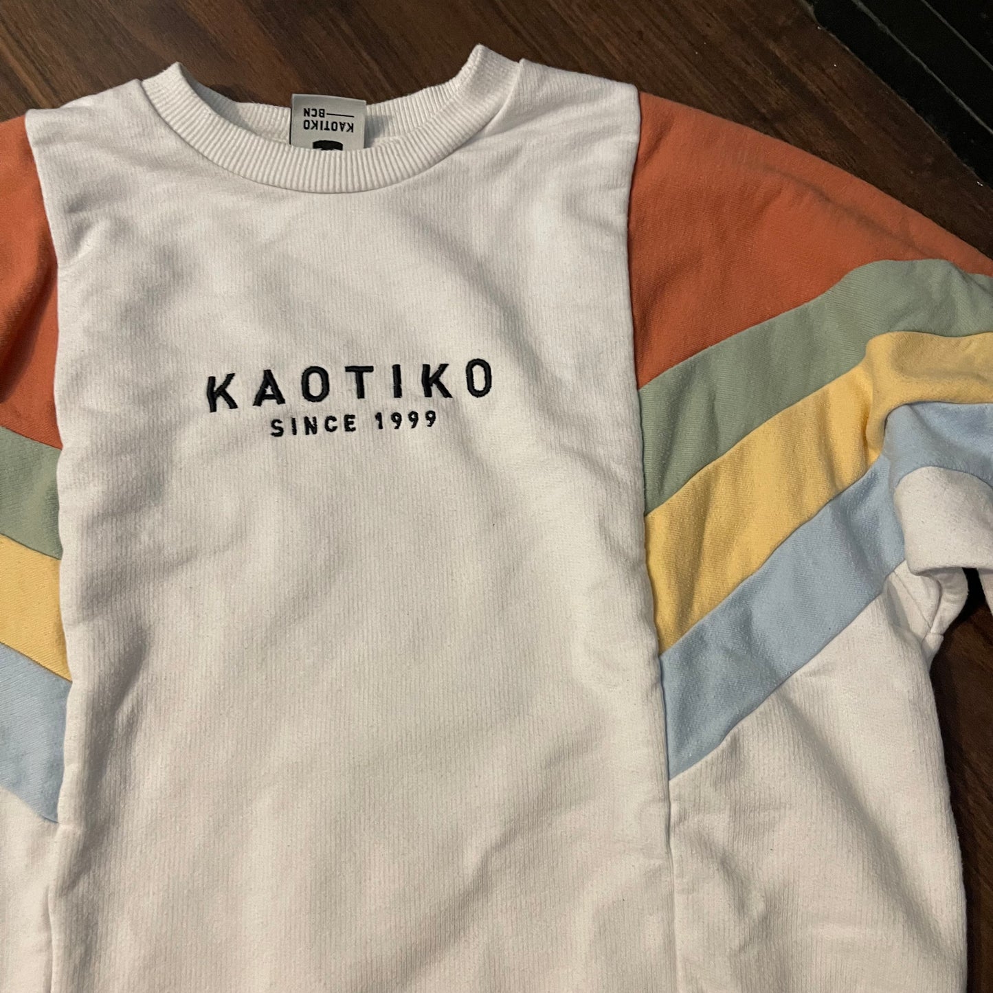 Pullover von Kaotiko (S Unisex) Cotton Sweatshirt weiß bunt