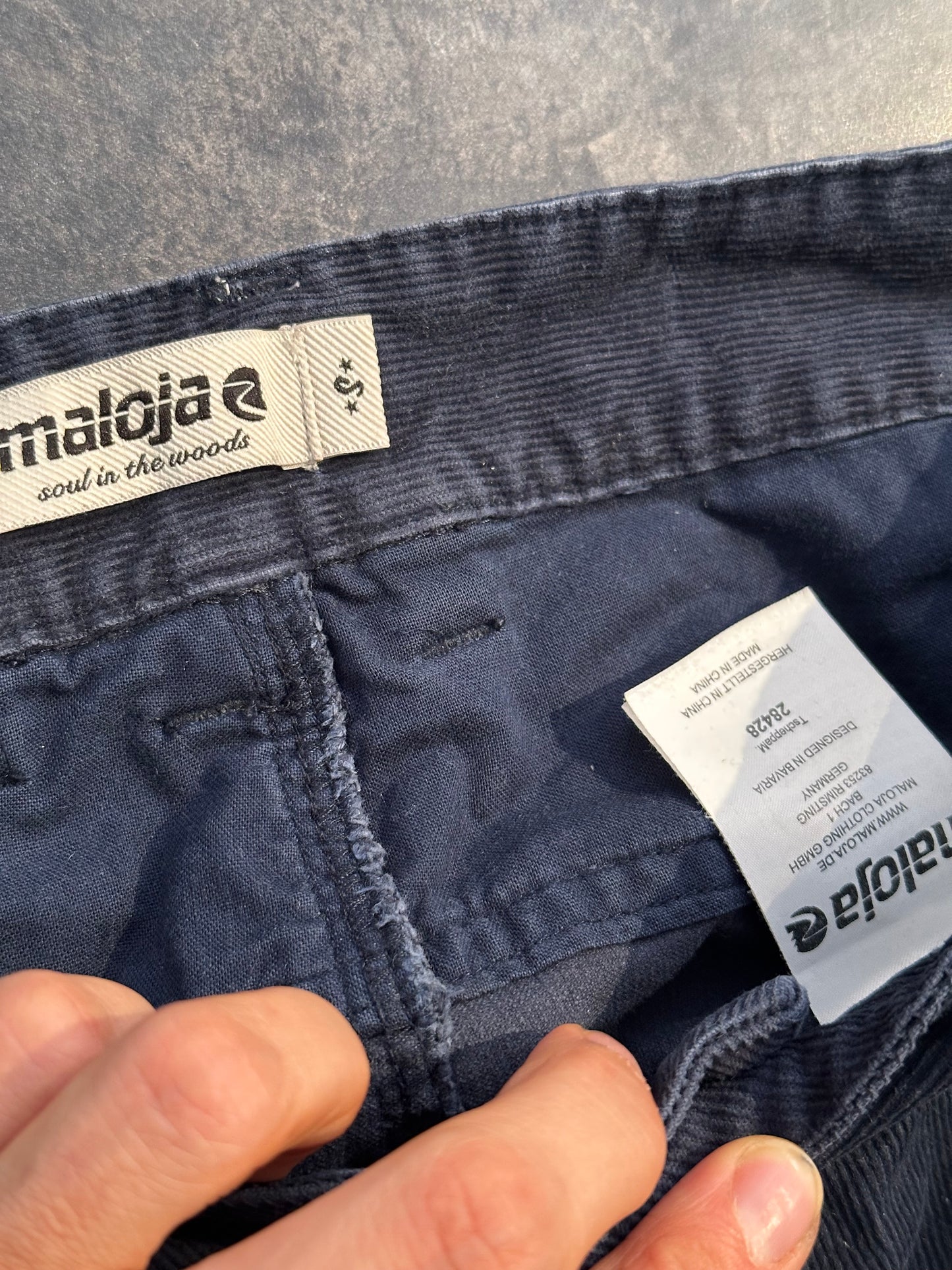 Cord Kletter Hose von Maloja (S Damen) Baumwolle marineblau