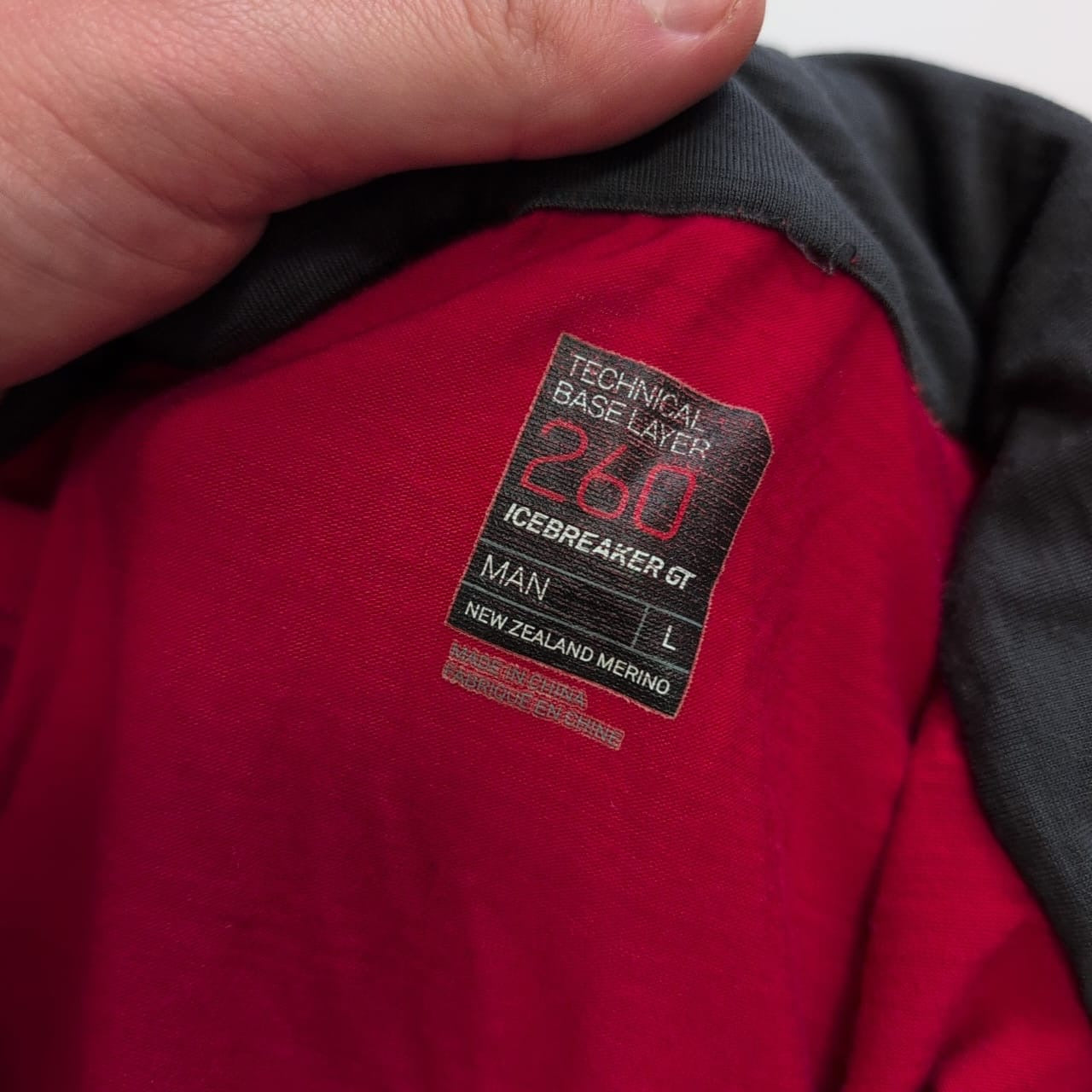 Merino Longsleeve Icebreaker (L Herren) Neck Zip Shirt 260 rot