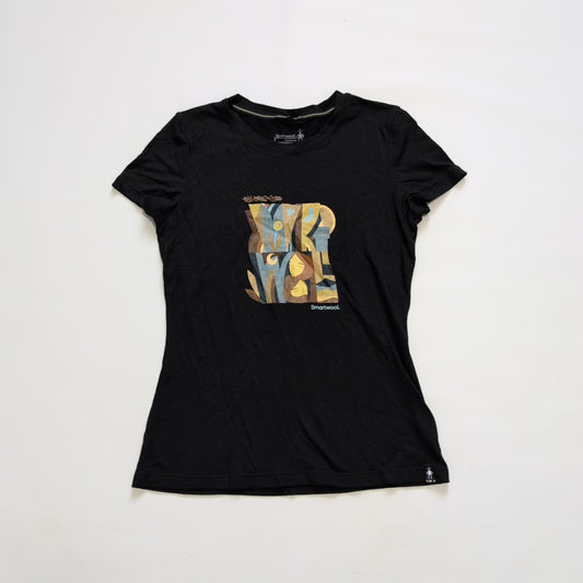 T-Shirt von Smartwool Merino (S Damen) schwarz Print