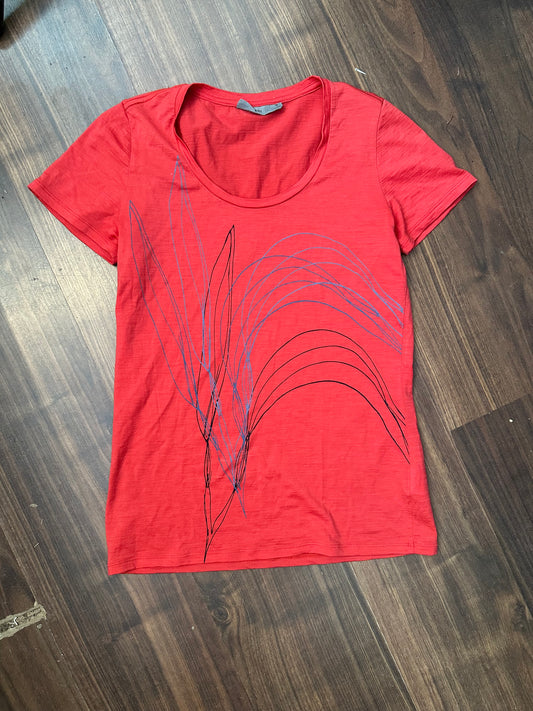 T-Shirt von Icebreaker Merino (S /M Damen) korallenrot mit Print