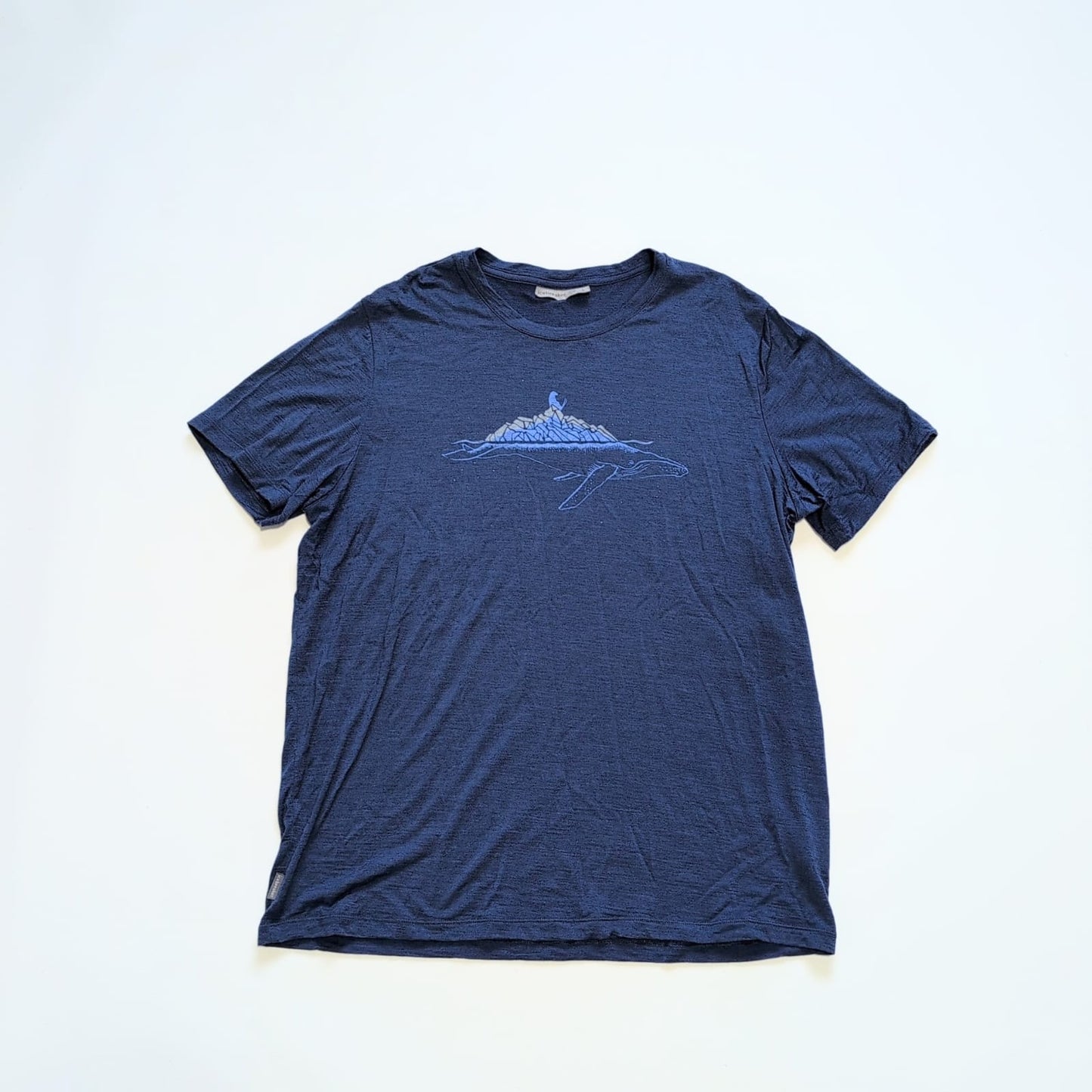 Merino T-Shirt von Icebreaker (L Herren) blau Print Berge