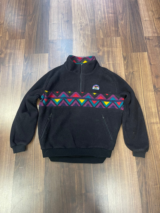 Vintage Fleece Pullover von Salewa (XL Unisex) schwarz bunt