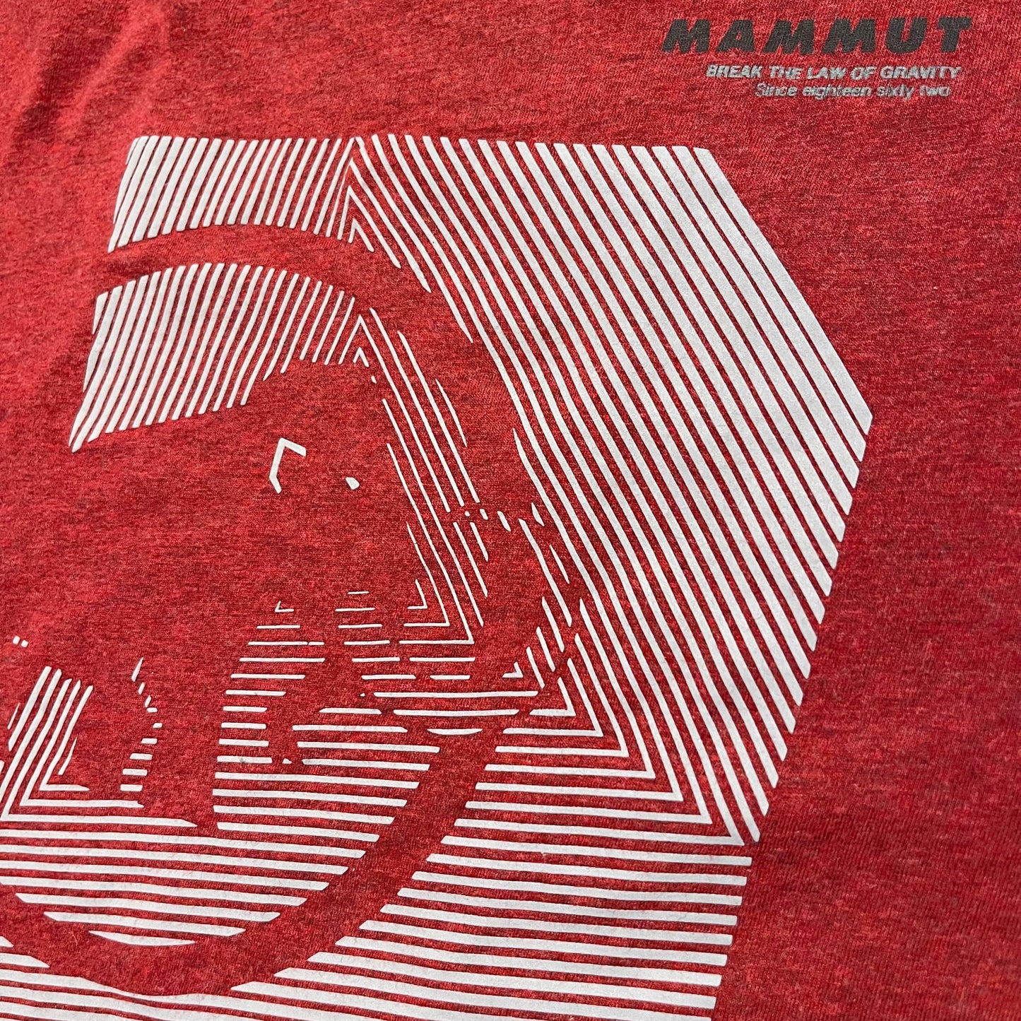 Mammut T-Shirt (Herren XL) Baumwolle dunkelrot Brustprint