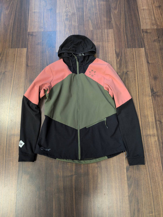 Leichte Softshell Jacke von Maloja (M Damen) rosa khaki schwarz - wanderlich.com