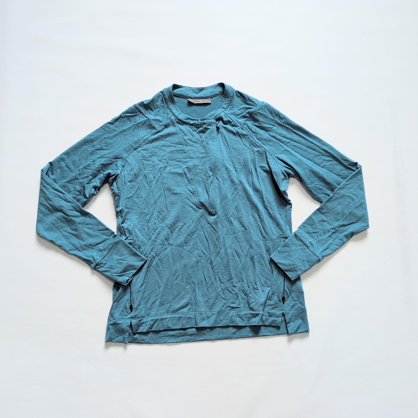 Merino Longsleeve Icebreaker (L Damen) Zip Shirt türkis blau